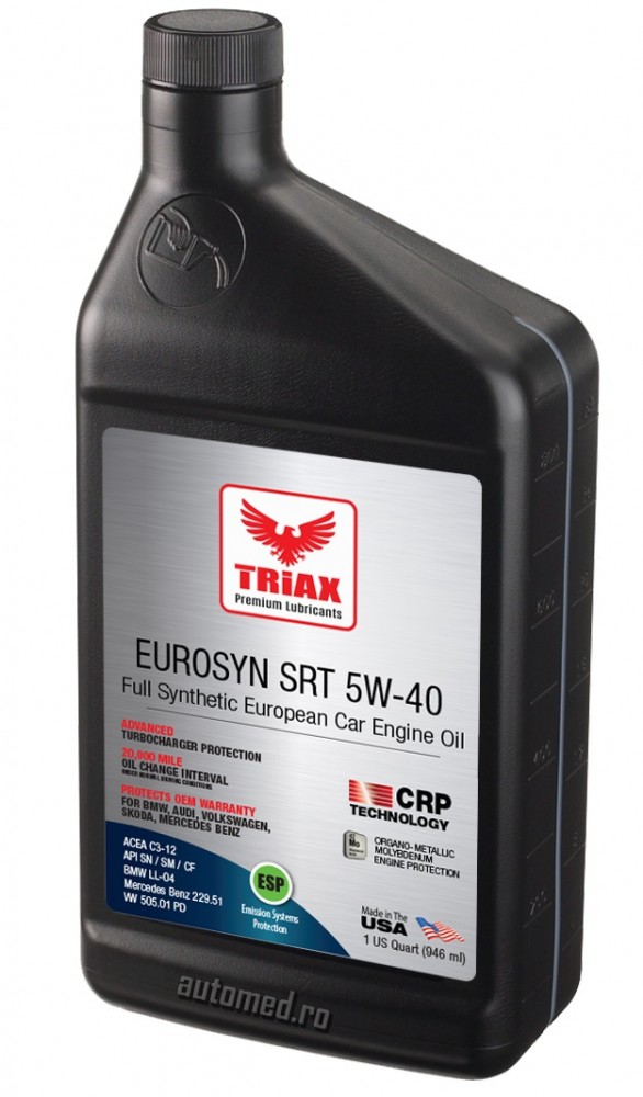 EUROSYN SRT 5W-40 TURBO DIESEL FULL SYNTHETIC; 1Q (946mL)